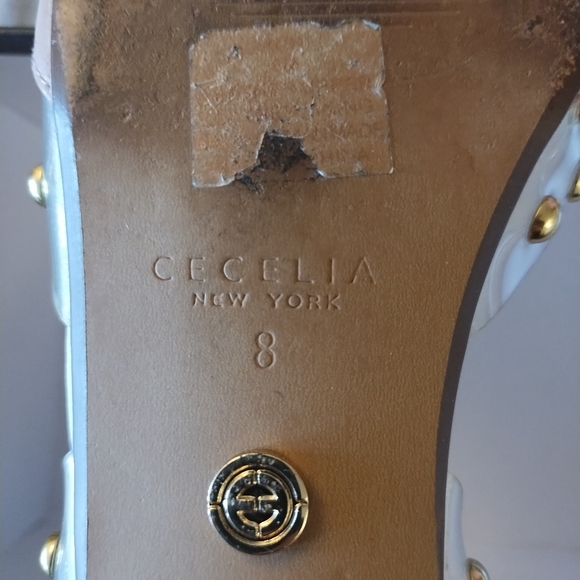 Cecelia New York Min Bare Clear Alabaster Color Blocked Studded Flats Size 8 - Picture 8 of 16